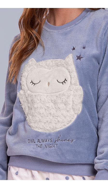 Pijama Fleece Owl Shines